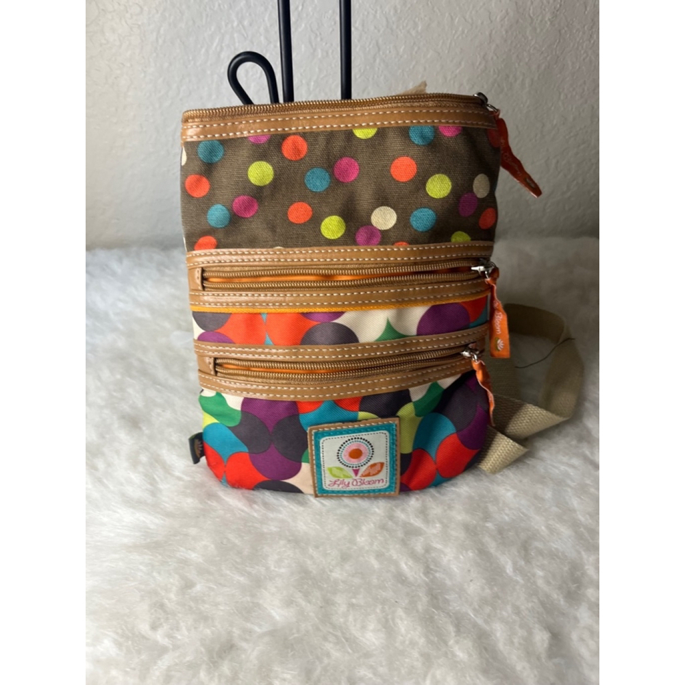 NWOT Lily Bloom Small Crossbody Purse Bag Orange and Brown - Picture 1 of 7